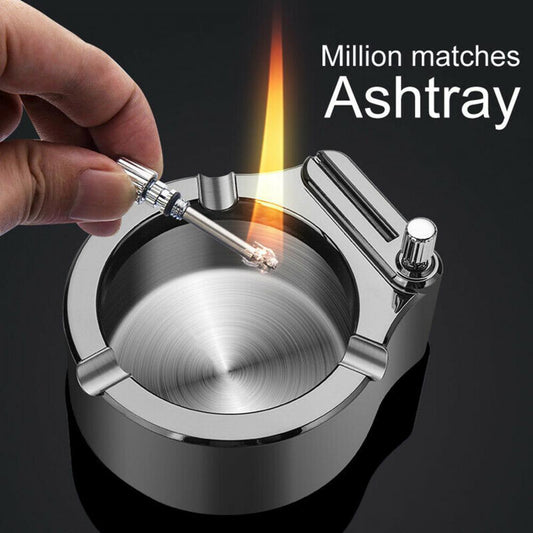 Ashtray With Permanent Match Lighter